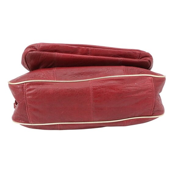 Betsey Johnson Y2K Vintage Deep Red Leather Satchel Tote Bag Purse Rare HTF - Picture 6 of 12